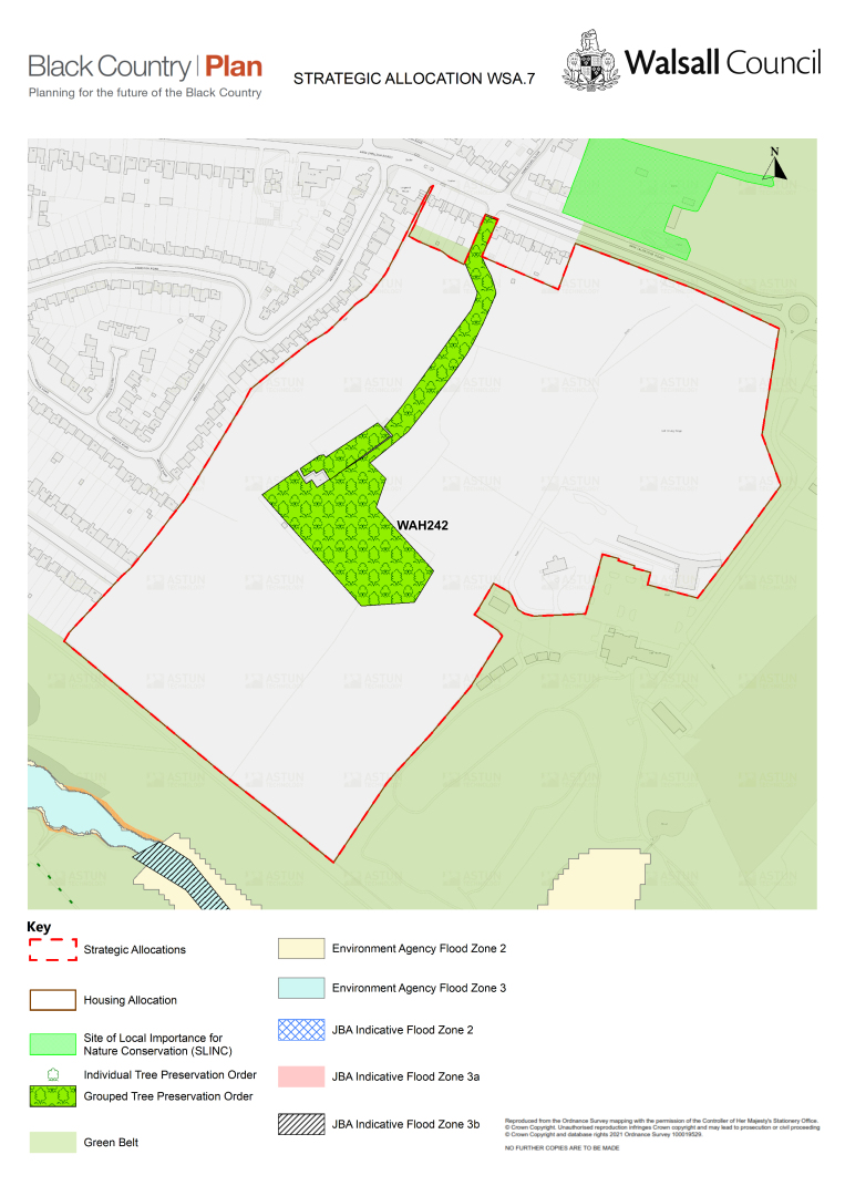 Policy WSA7 – Calderfields West, Land at Aldridge Road, Walsall