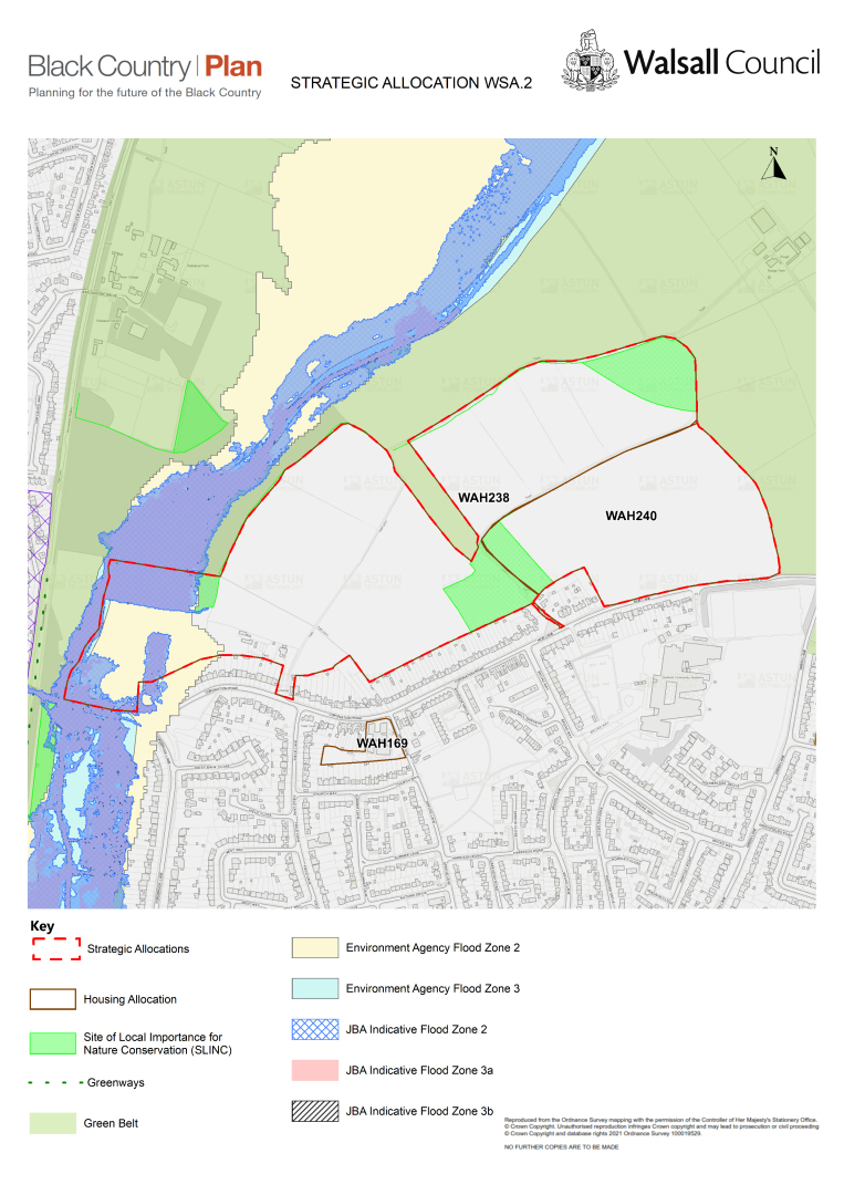 Policy WSA2 – Land at Vicarage Road and Coronation Road, High Heath and land at Mob Lane, Pelsall